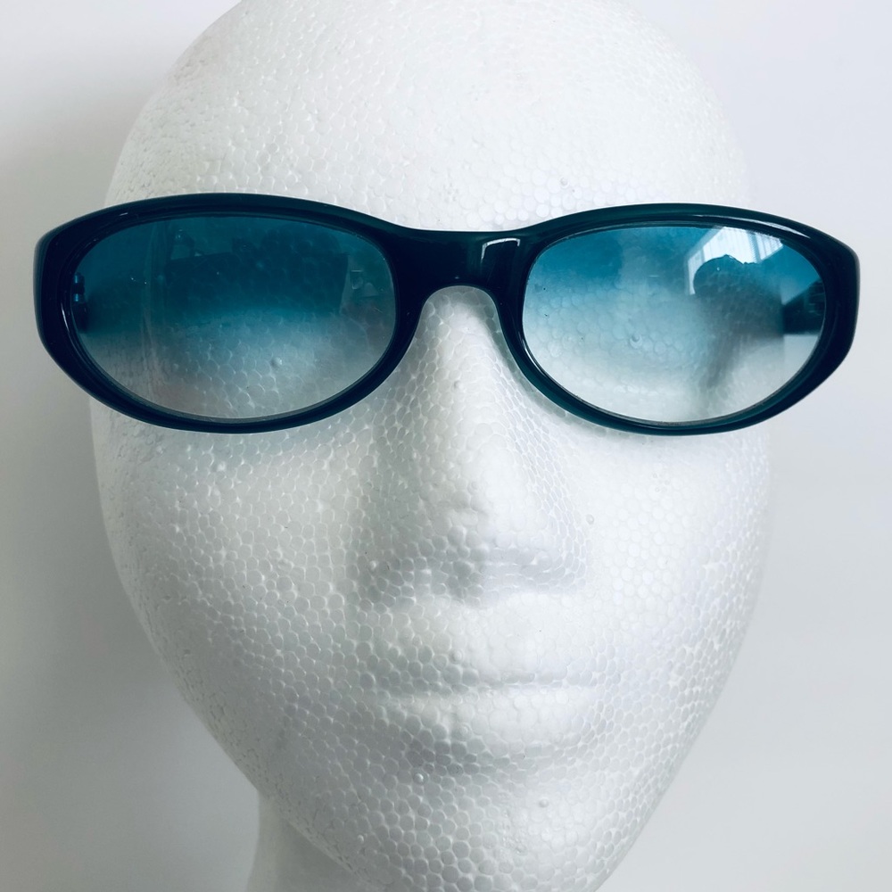 Anne Klein Teal Gradient Sunglasses Made In Italy